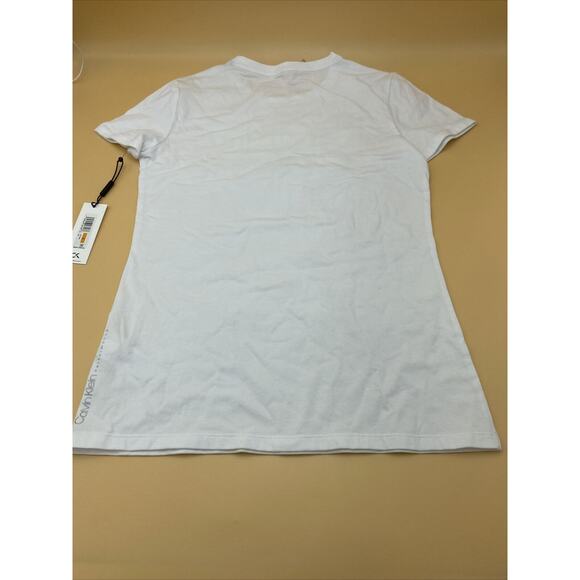 Calvin Klein Performance Logo Print Short Sleeve Women's T-Shirt S NWT White - Picture 3 of 4